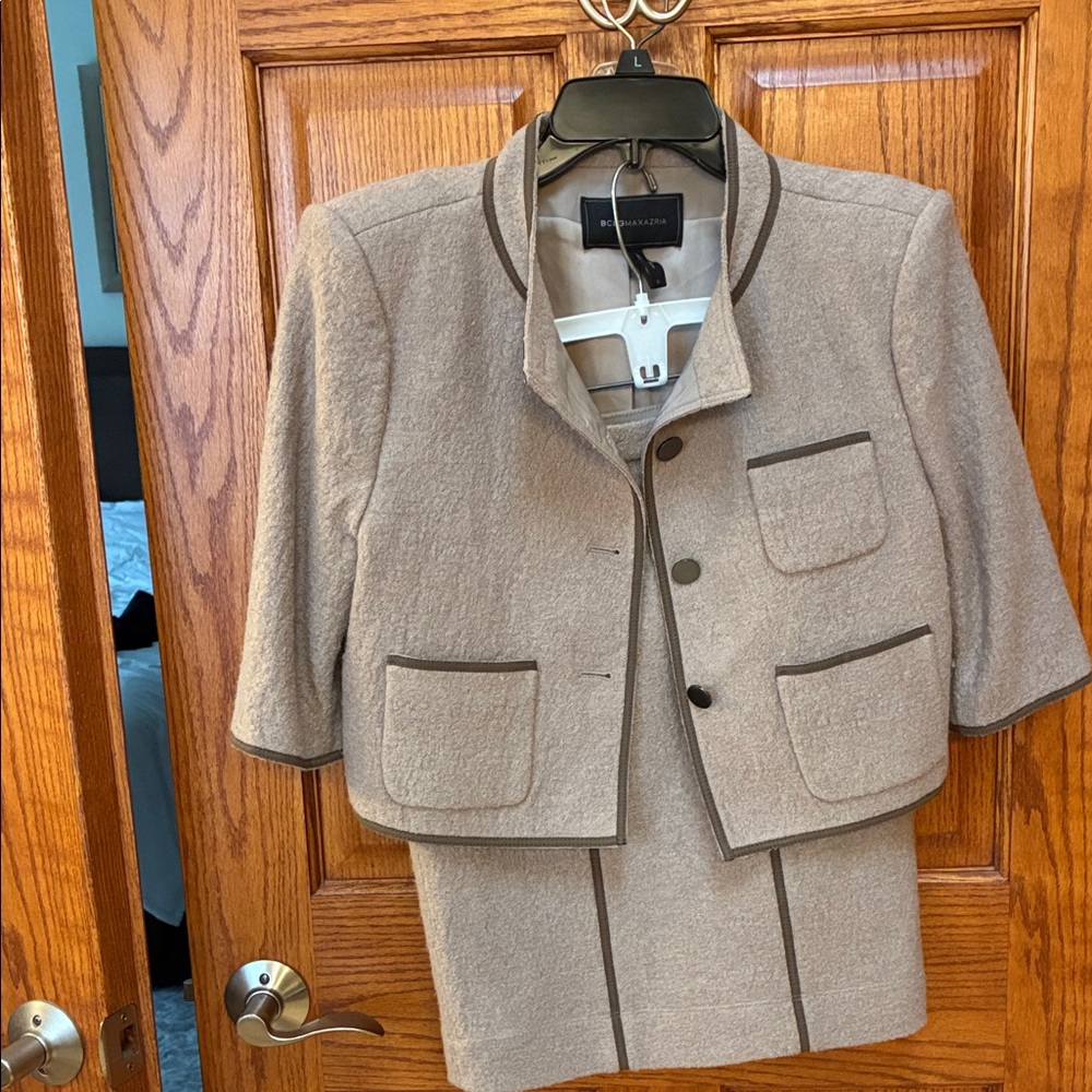 BCBG Tan and Brown Women's Suit Set, Size S